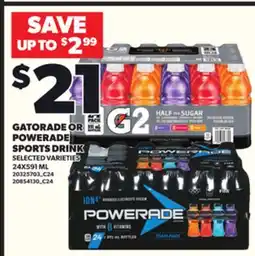 Loblaws GATORADE OR POWERADE SPORTS DRINK 24X591ML offer