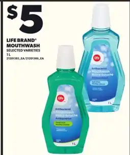 Loblaws LIFE BRAND MOUTHWASH, 1L offer