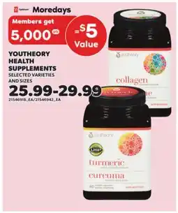 Loblaws YOUTHEORY HEALTH SUPPLEMENTS offer