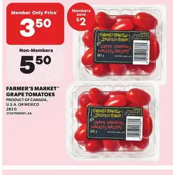 Loblaws FARMER'S MARKET GRAPE TOMATOES, 283G offer