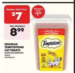 Loblaws WHISKAS TEMPTATIONS CAT TREATS, 454G offer