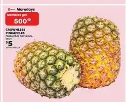 Loblaws CROWNLESS PINEAPPLES offer