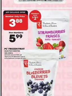 Loblaws PC FROZEN FRUIT 300-600G offer