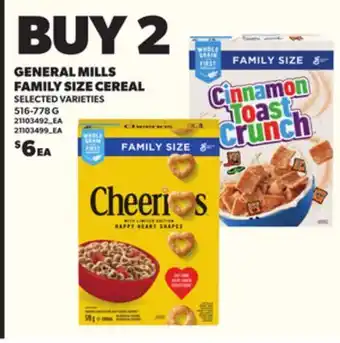 Loblaws GENERAL MILLS FAMILY SIZE CEREAL 516-778G offer