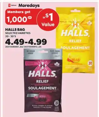 Loblaws HALLS BAG 20 - 30'S offer