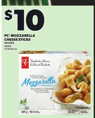 Loblaws PC MOZZARELLA CHEESE STICKS, 454G offer