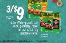 Loblaws NATURE VALLEY GRANOLA BARS 120-230G OR BETTY CROCKER FRUIT SNACKS 128-141G offer