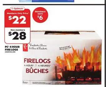 Loblaws PC 4 HOUR FIRE LOGS offer