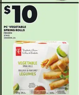 Loblaws PC VEGETABLE SPRING ROLLS, 574G offer