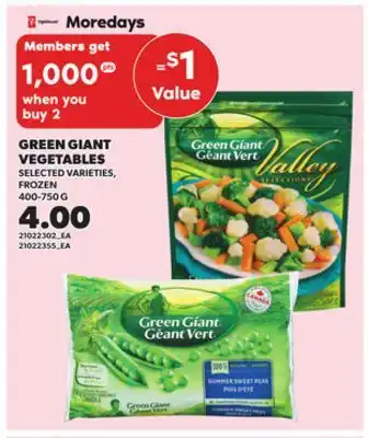 Loblaws GREEN GIANT VEGETABLES 400-750G offer