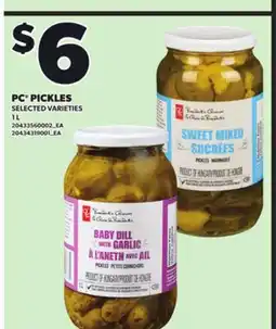 Loblaws PC PICKLES 1L offer