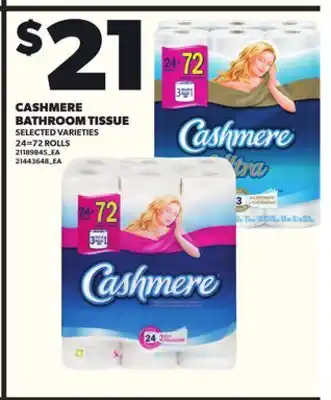 Loblaws CASHMERE BATHROOM TISSUE, 24=72 ROLLS offer