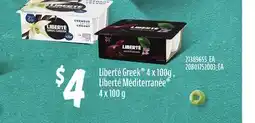 Loblaws LIBERTÉ GREEK 4X100G , LIBERTÉ MÉDITERRANÉE 4X100G offer