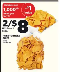 Loblaws FRIED TORTILLA CHIPS, 450 G offer