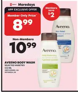 Loblaws AVEENO BODY WASH, 532ML offer