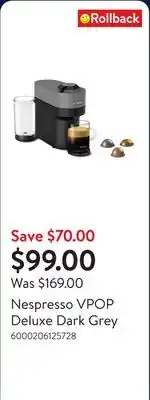 Walmart Nespresso VPOP Deluxe Dark Grey offer