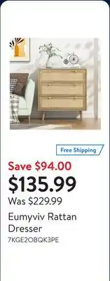 Walmart Eumyviv Rattan Dresser offer