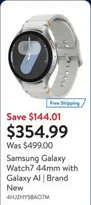 Walmart Samsung Galaxy Watch7 44mm with Galaxy AI | Brand New offer