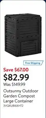 Walmart Outsunny Outdoor Garden Compost Large Container offer