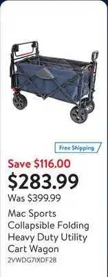 Walmart Mac Sports Collapsible Folding Heavy Duty Utility Cart Wagon offer