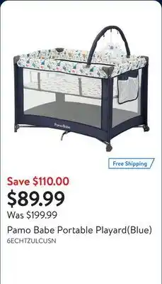 Walmart Pamo Babe Portable Playard(Blue) offer