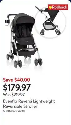 Walmart Evenflo Reversi Lightweight Reversible Stroller offer