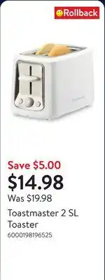 Walmart Toastmaster 2 SL Toaster offer