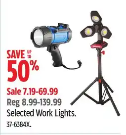 Canadian Tire Mastercraft Selected Work Lights offer