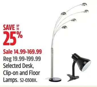 Canadian Tire NOMA Selected Desk, Clip-on and Floor Lamps offer