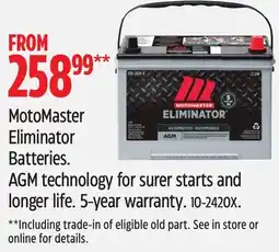 Canadian Tire MotoMaster Eliminator Batteries offer