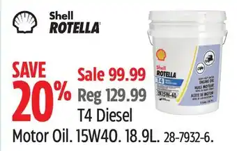 Canadian Tire Shell Rotella T4 Diesel Motor Oil offer