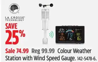 Canadian Tire Colour Weather Station with Wind Speed Gauge offer