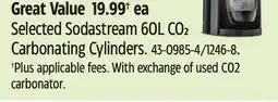 Canadian Tire Selected Sodastream 60L CO2 Carbonating Cylinders offer