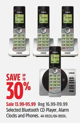 Canadian Tire VTECH Selected Bluetooth CD Player, Alarm Clocks and Phones offer