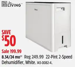 Canadian Tire FOR LIVING 22-Pint 2-Speed Dehumidifier, White offer