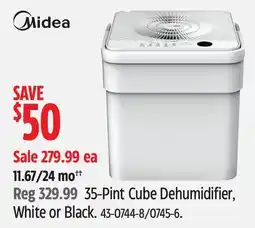 Canadian Tire Midea 35-Pint Cube Dehumidifier, White or Black offer