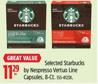 Canadian Tire Selected Starbucks by Nespresso Vertuo Line Capsules, 8-Ct offer