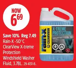 Canadian Tire Rain-X -50°C ClearView X-treme Protection Windshield Washer Fluid, 3.78L offer