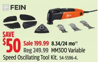 Canadian Tire MM300 Variable Speed Oscillating Tool Kit offer