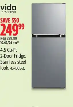 Canadian Tire Vida by PADERNO 4.5 Cu-Ft 2-Door Fridge offer