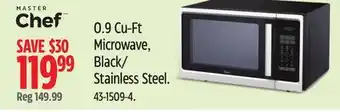 Canadian Tire Master Chef 0.9 Cu-Ft Microwave, Black/Stainless Steel offer