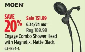 Canadian Tire MOEN Engage Combo Shower Head with Magnetix, Matte Black offer