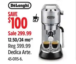 Canadian Tire DeLonghi Espresso Dedica Arte offer