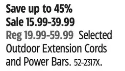 Canadian Tire NOMA Selected Outdoor Extension Cords and Power Bars offer