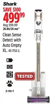 Canadian Tire SHARK Clean Sense Detect with Auto Empty XL offer