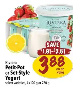 Farm Boy Riviera Petit-Pot or Set-Style Yogurt offer