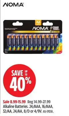 Canadian Tire NOMA Alkaline Batteries offer