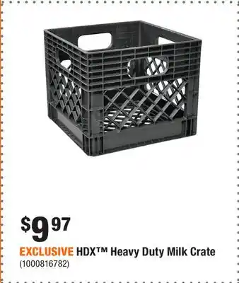 Home Depot EXCLUSIVE HDX Heavy Duty Milk Crate offer