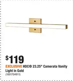 Home Depot EXCLUSIVE HDC 23.25 Camerata Vanity Light in Gold offer