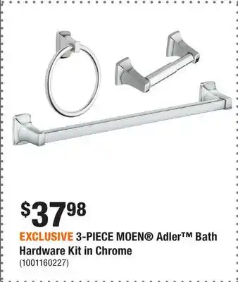 Home Depot EXCLUSIVE 3-PIECE MOEN Adler Bath Hardware Kit in Chrome offer